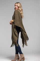 Poncho Neulosta, Hapsuilla - paisley-kuvio, beige