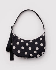 Baggu Medium Nylon Crescent laukku - Black and Cream Polka Dot - Lempi Lifestyle