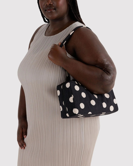 Baggu Nylon Bowler laukku - Black and Cream Polka Dot - Lempi Lifestyle