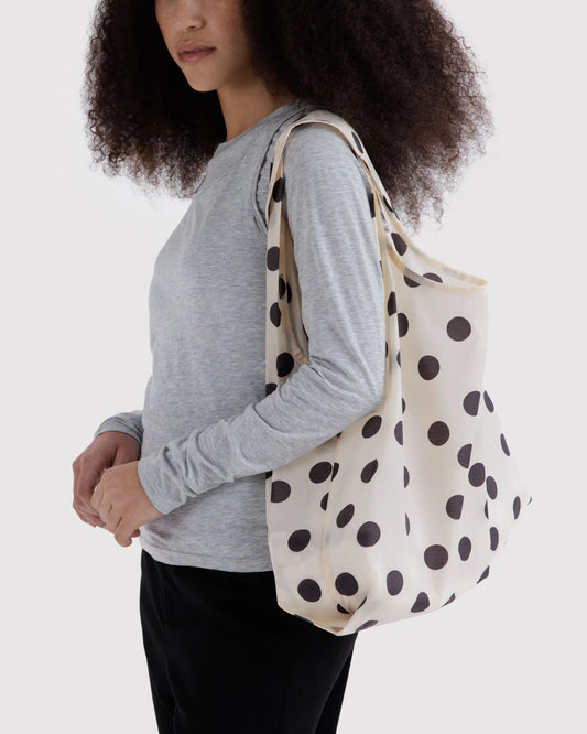 Baggu Standard - Valkoinen Polka dot pallokuosi ostoskassi - Lempi Lifestyle