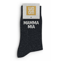 Glittersukat Mamma Mia- mustat kimallesukat