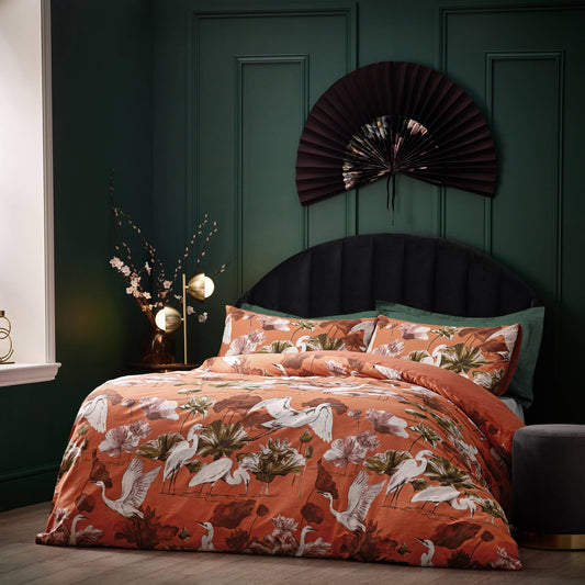 Bedding set Kushiro Coral red/ For single duvet (single) and double duvet (king)