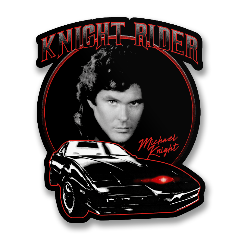 Vinyylitarra Ritariässä - Michael Knight & K.I.T.T. Stickers