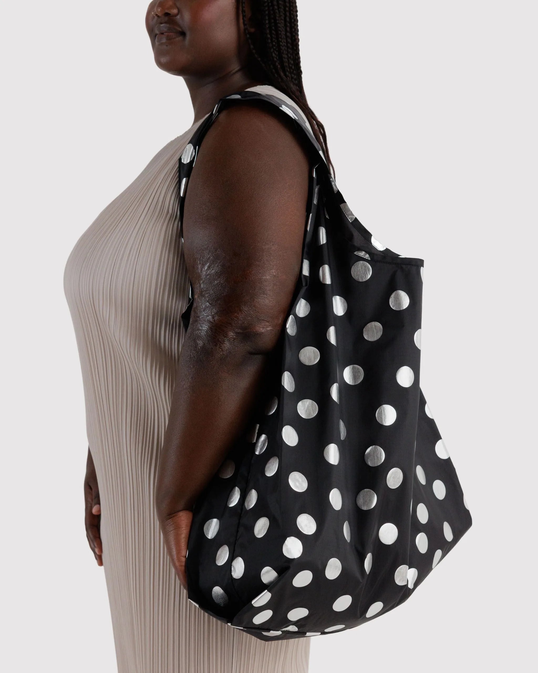 Big Baggu iso kestokassi - Silver Metallic Polka Dot - Lempi Lifestyle