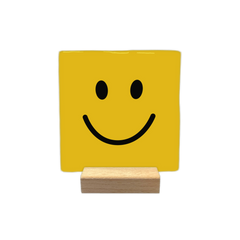 Keraamiset koristelaatat - smiley keltainen