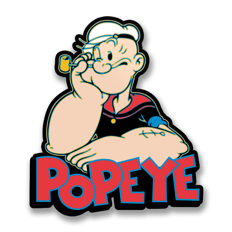 Vinnylitarra Kippari-Kalle - Popeye Color-Off Sticker
