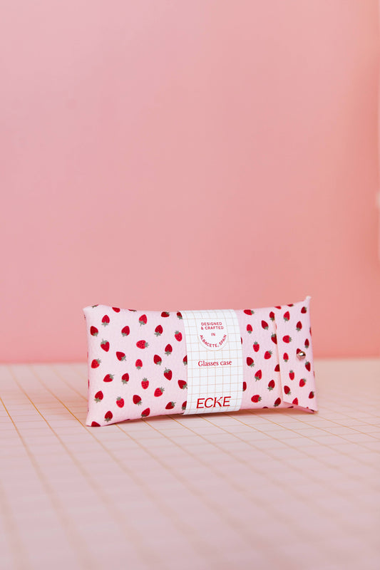 Fresas Pink glasses case, strawberry