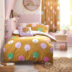 Bedding set Dotty Peter Rabbit™ ocher and lavender / Single duvet cover (single)