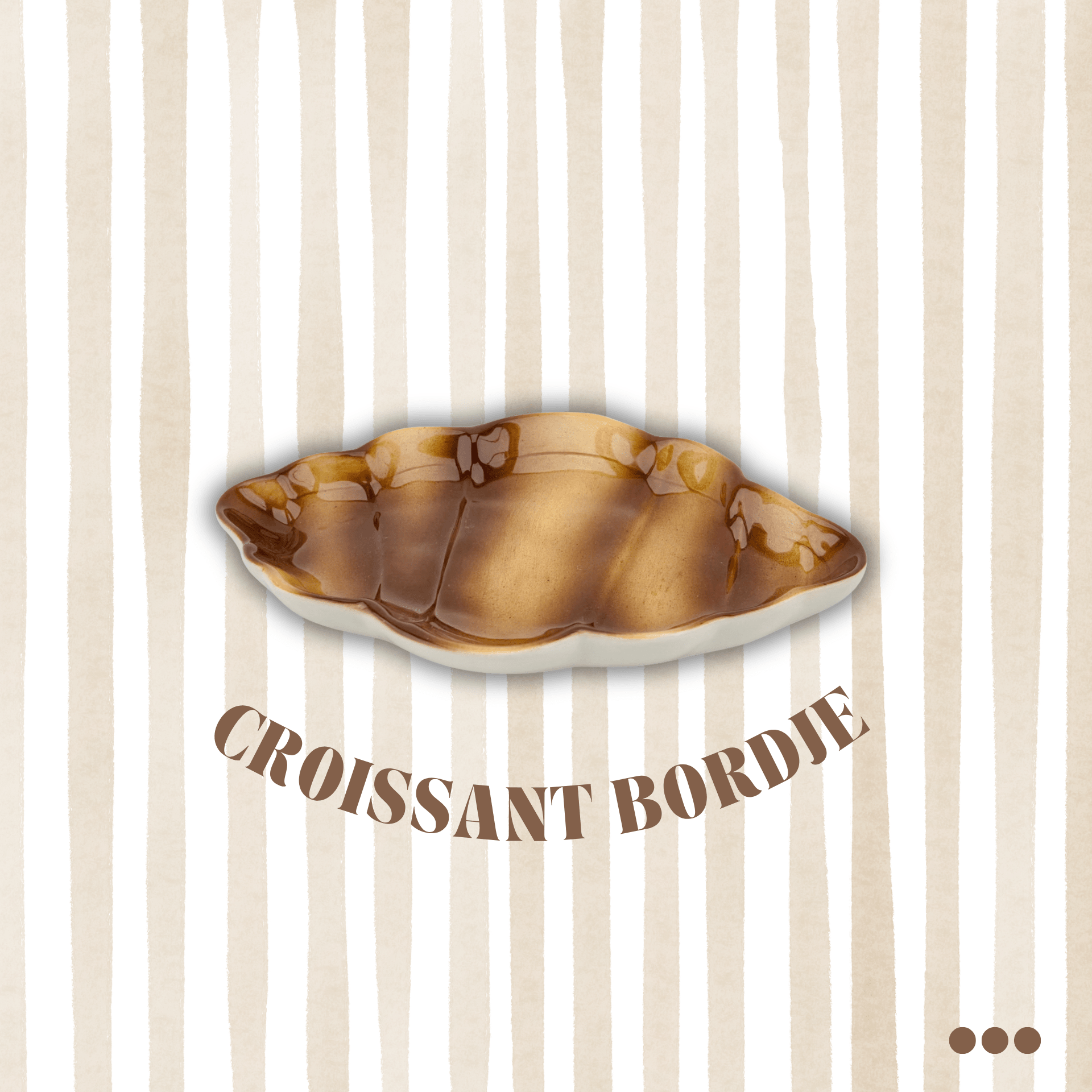Croissant-tarjoilulautanen – Pariisilaistyylinen keraaminen lautanen 20 cm - Lempi Lifestyle