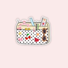 Crafty Pouch Polka Dot -tarra – holografinen vinyylitarra - Lempi Lifestyle