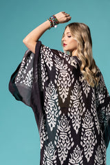 Kimono Damask print, tummanharmaa/musta