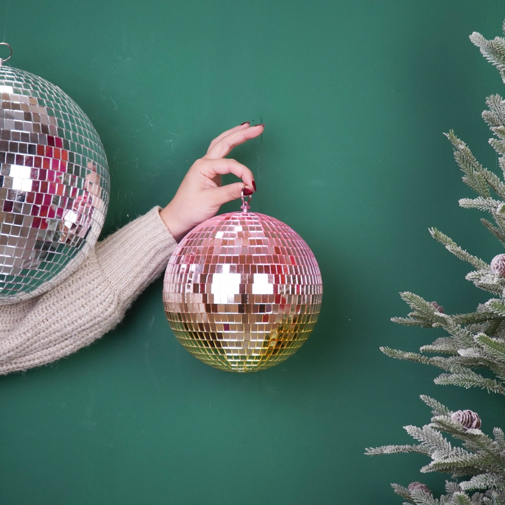 Discopallo monivärinen kulta ja vaaleanpunainen - peilipallo 20 cm - Lempi Lifestyle