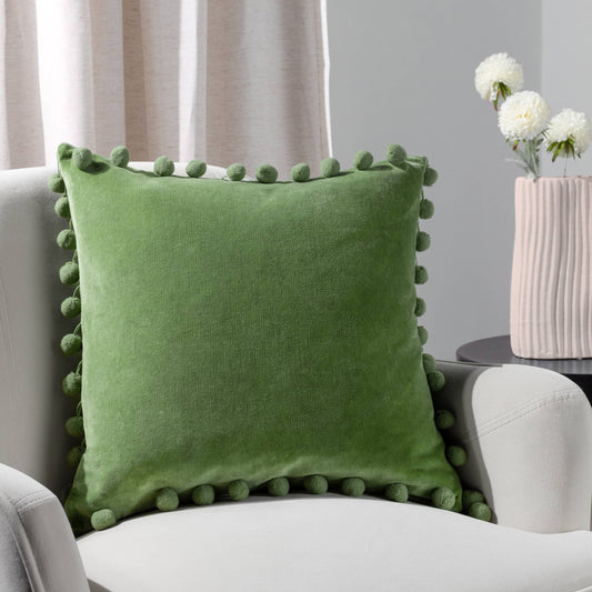 Cushion pom pom, green