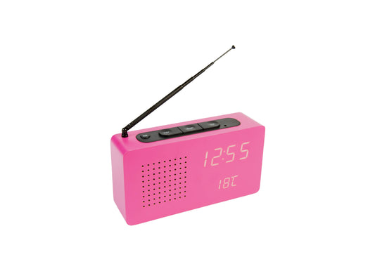 Clock radio in retro style, pink