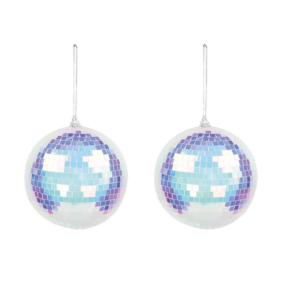Discopallot 2 kpl - Valkoiset hologrammi 10 cm