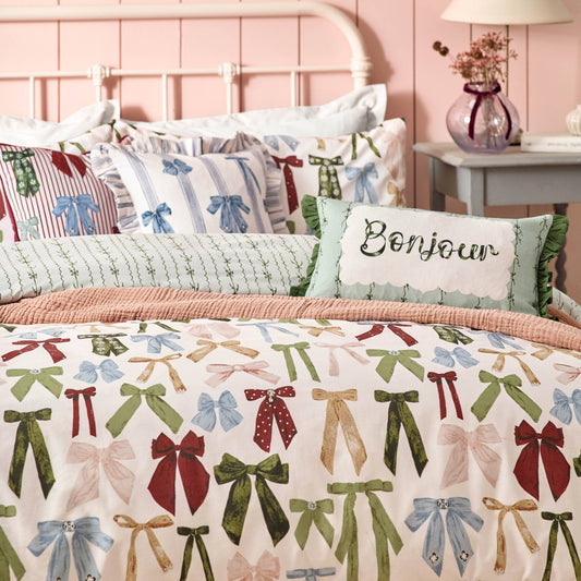 Duvet cover set with bow