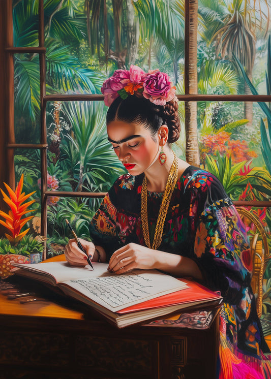 Postikortti Frida Kahlo kirjoittaminen