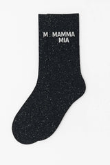 Glittersukat Mamma Mia- mustat kimallesukat