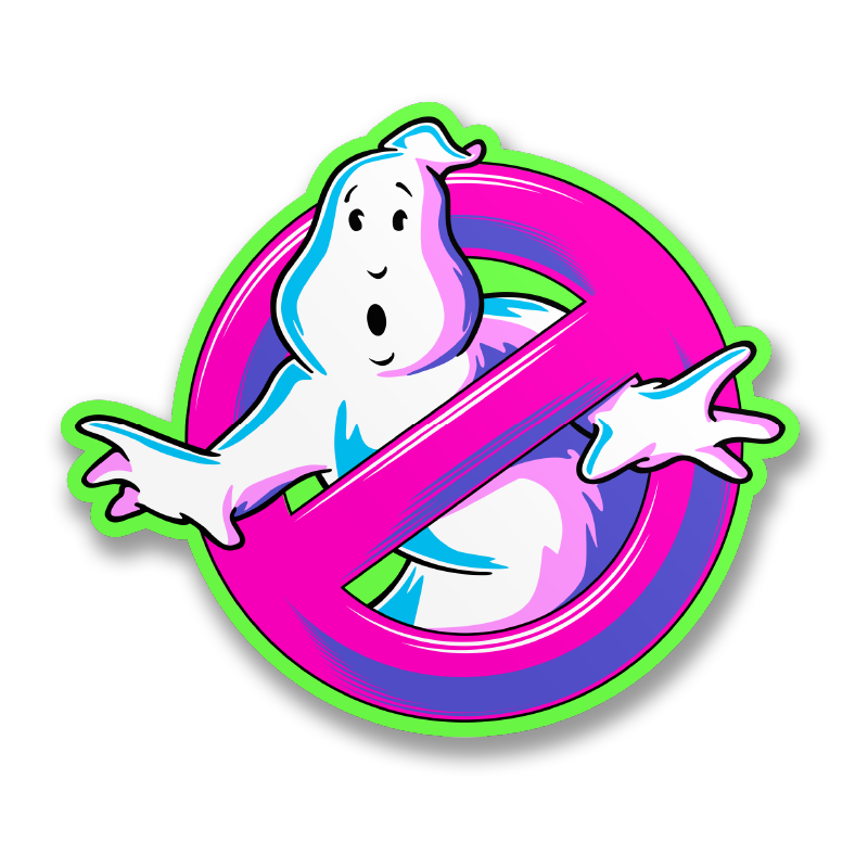 Vinyylitarra - Ghostbusters Neon Logo Sticker