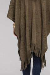 Poncho Neulosta, Hapsuilla - paisley-kuvio, beige