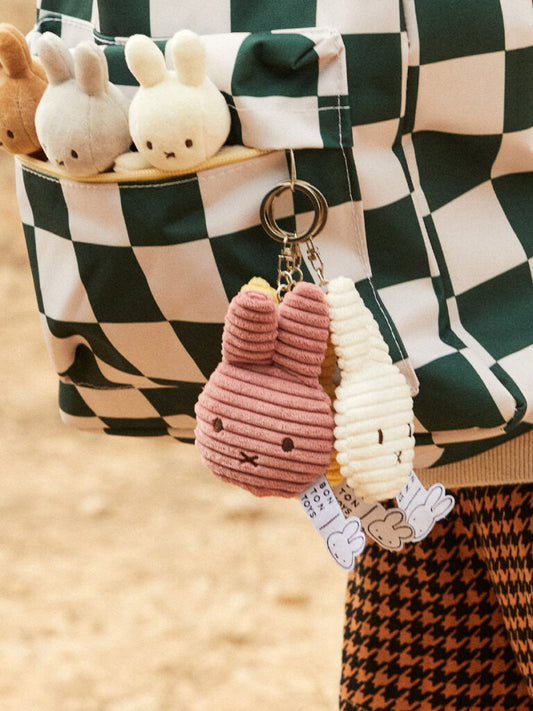 Miffy key chain, corduroy, pink