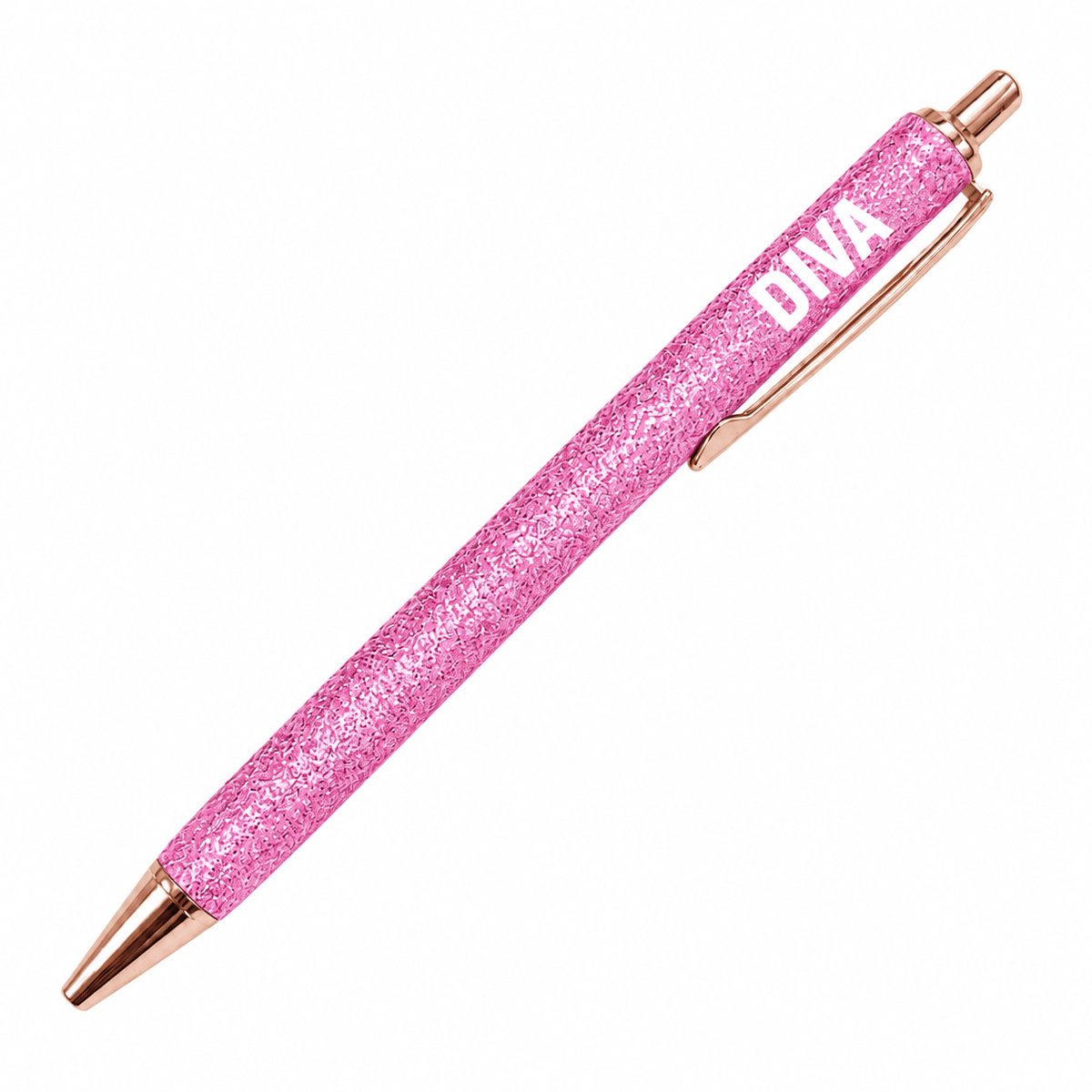 Glitter-kuulakärkikynä Pink DIVA, vaaleanpunainen - Lempi Lifestyle