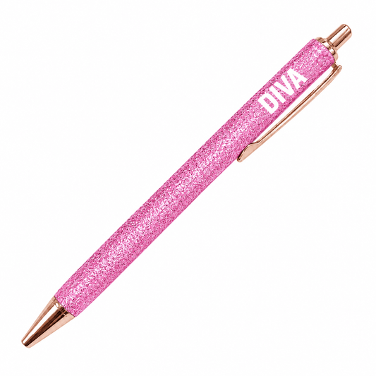 Glitter-kuulakärkikynä Pink DIVA, vaaleanpunainen - Lempi Lifestyle