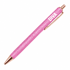Glitter-kuulakärkikynä Pink DIVA, vaaleanpunainen - Lempi Lifestyle