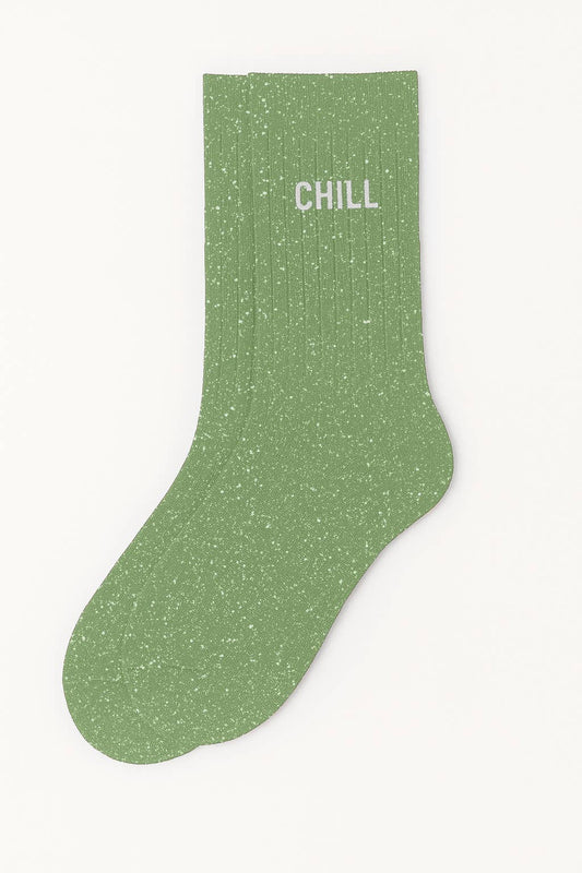 Glittersukat Chill - mantelinvihreät kimallesukat - Lempi Lifestyle