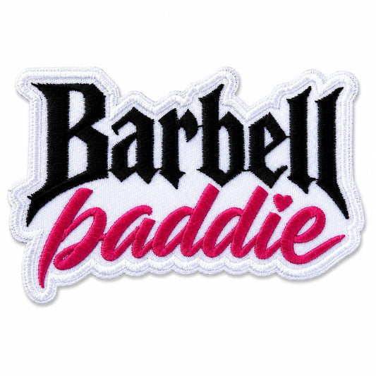 Hauska reppumerkki / Morale Patch treenireppuun ja kasseihin- Barbell baddie - Lempi Lifestyle