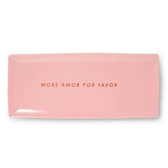 Iso tarjoilulautanen MORE AMOR POR FAVOR I vaaleanpunainen 35 x 15 cm - Lempi Lifestyle