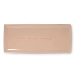 Iso tarjoilulautanen THIS KITCHEN IS FOR DANCING I beige 35 cm x 15 cm - Lempi Lifestyle