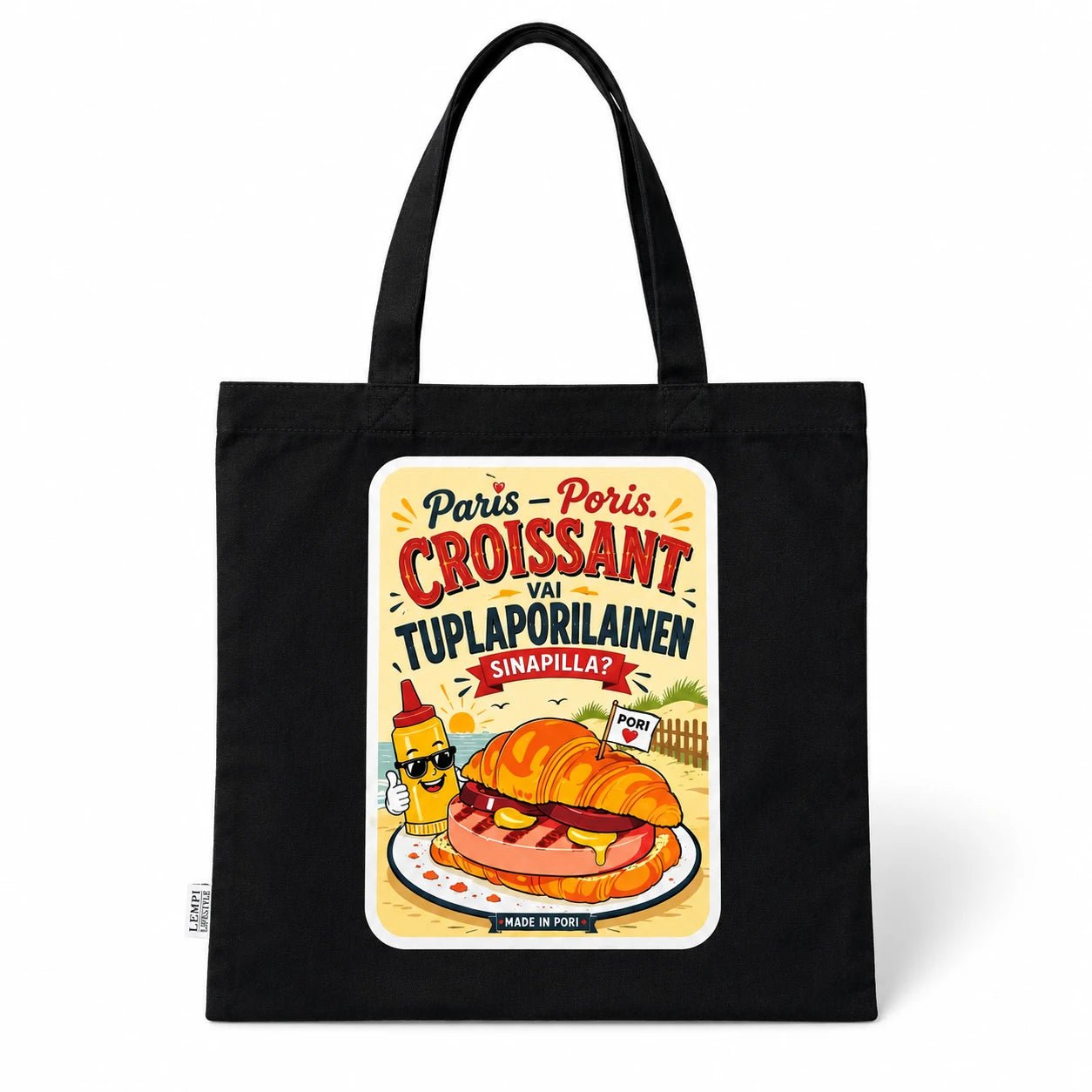 Kangaskassi Croissant vai Tuplaporilainen 45 x 45 cm – Herkkusuun valinta - Lempi Lifestyle