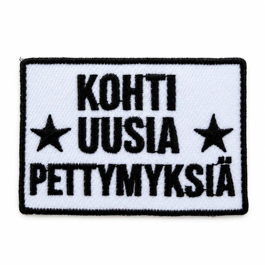 Kangasmerkki - Kohti uusia pettymyksiä haalarimerkki - Lempi Lifestyle