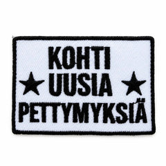 Kangasmerkki - Kohti uusia pettymyksiä haalarimerkki - Lempi Lifestyle