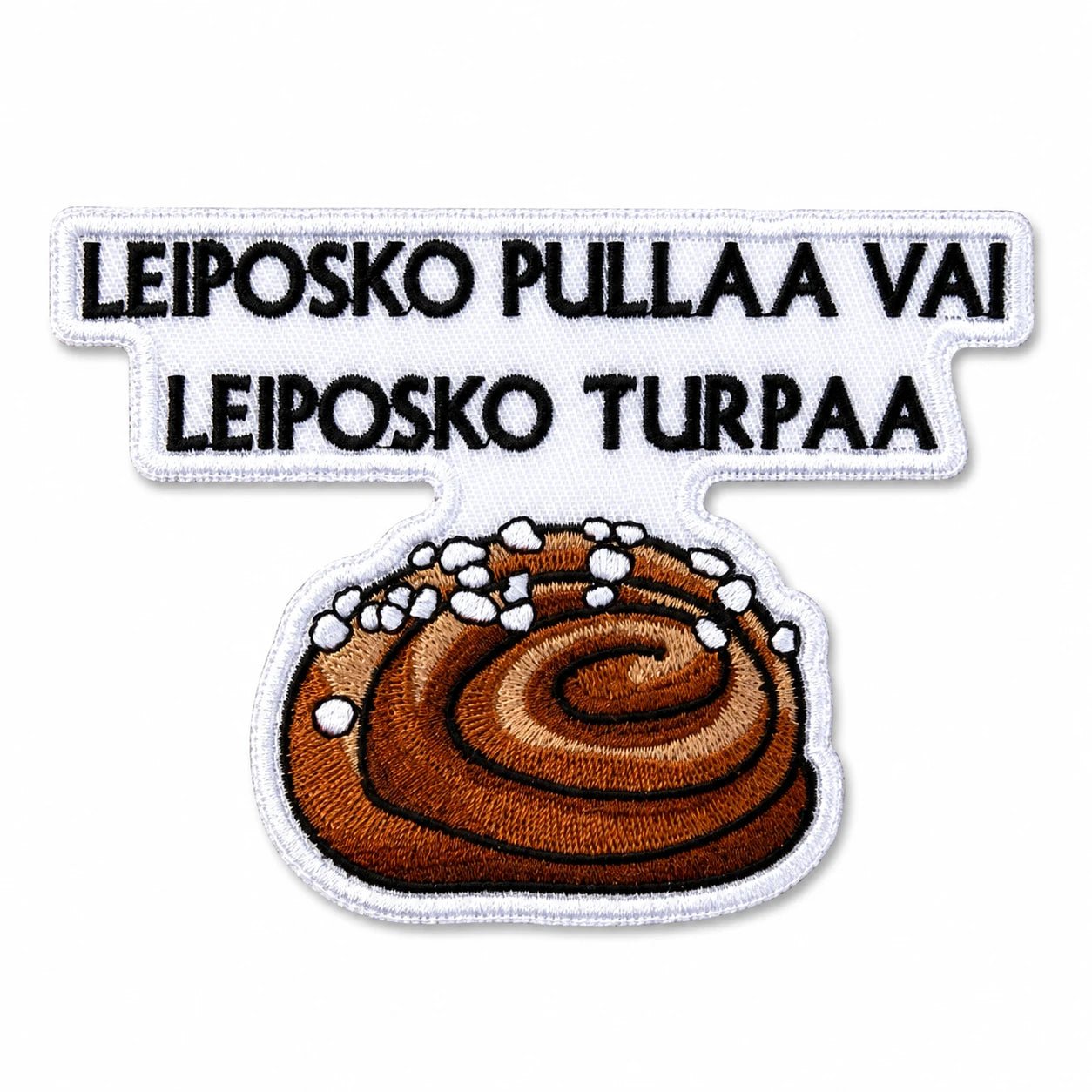 Kangasmerkki - Leiposko pullaa vai leiposko turpaa, hauska haalarimerkki - Lempi Lifestyle