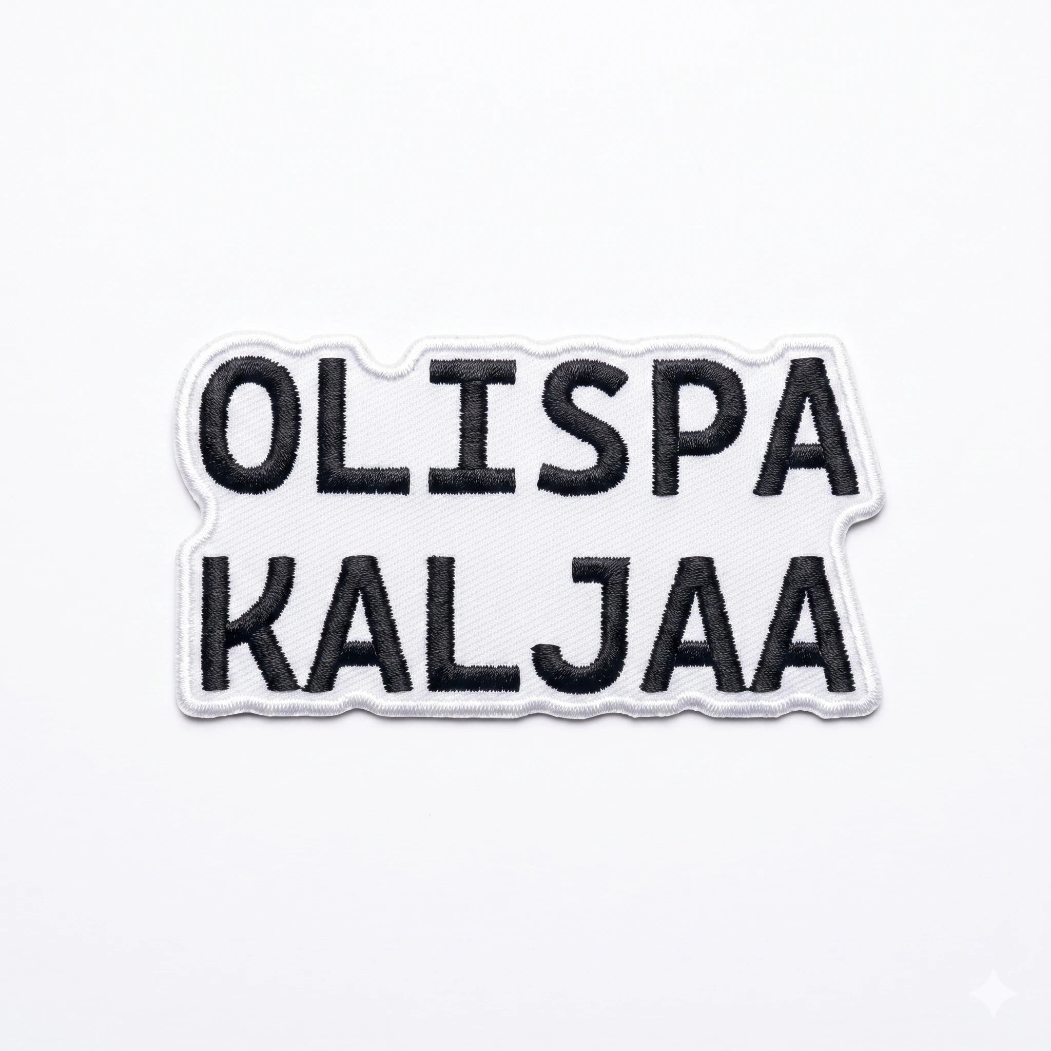 Kangasmerkki Olispa kaljaa, hauska silitettävä haalarimerkki - Lempi Lifestyle