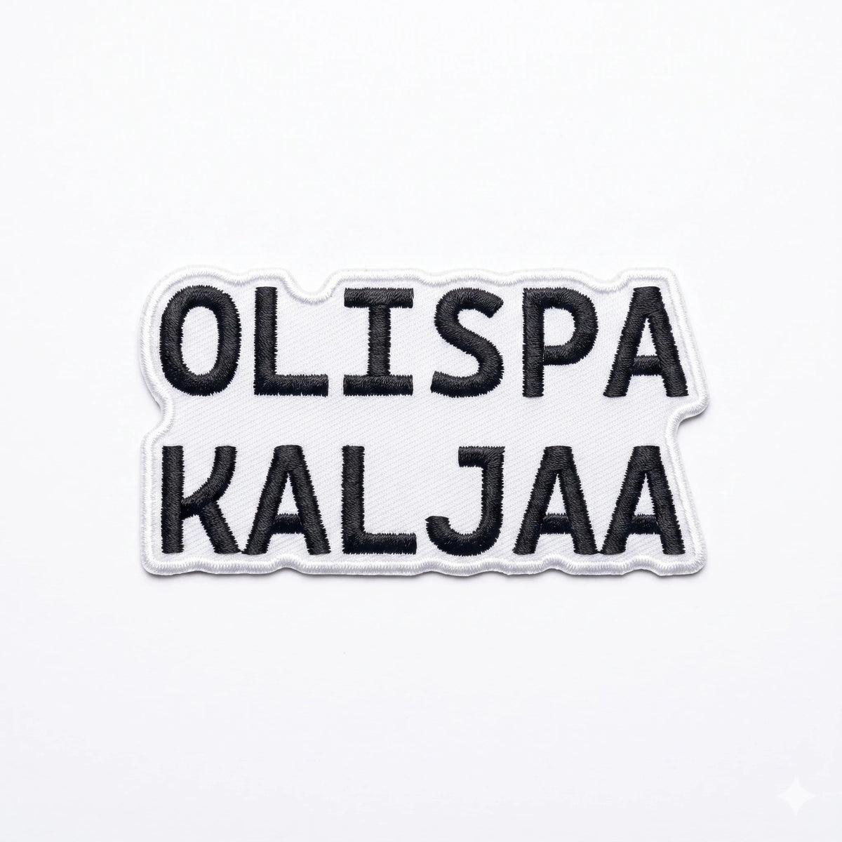 Kangasmerkki Olispa kaljaa, hauska silitettävä haalarimerkki - Lempi Lifestyle