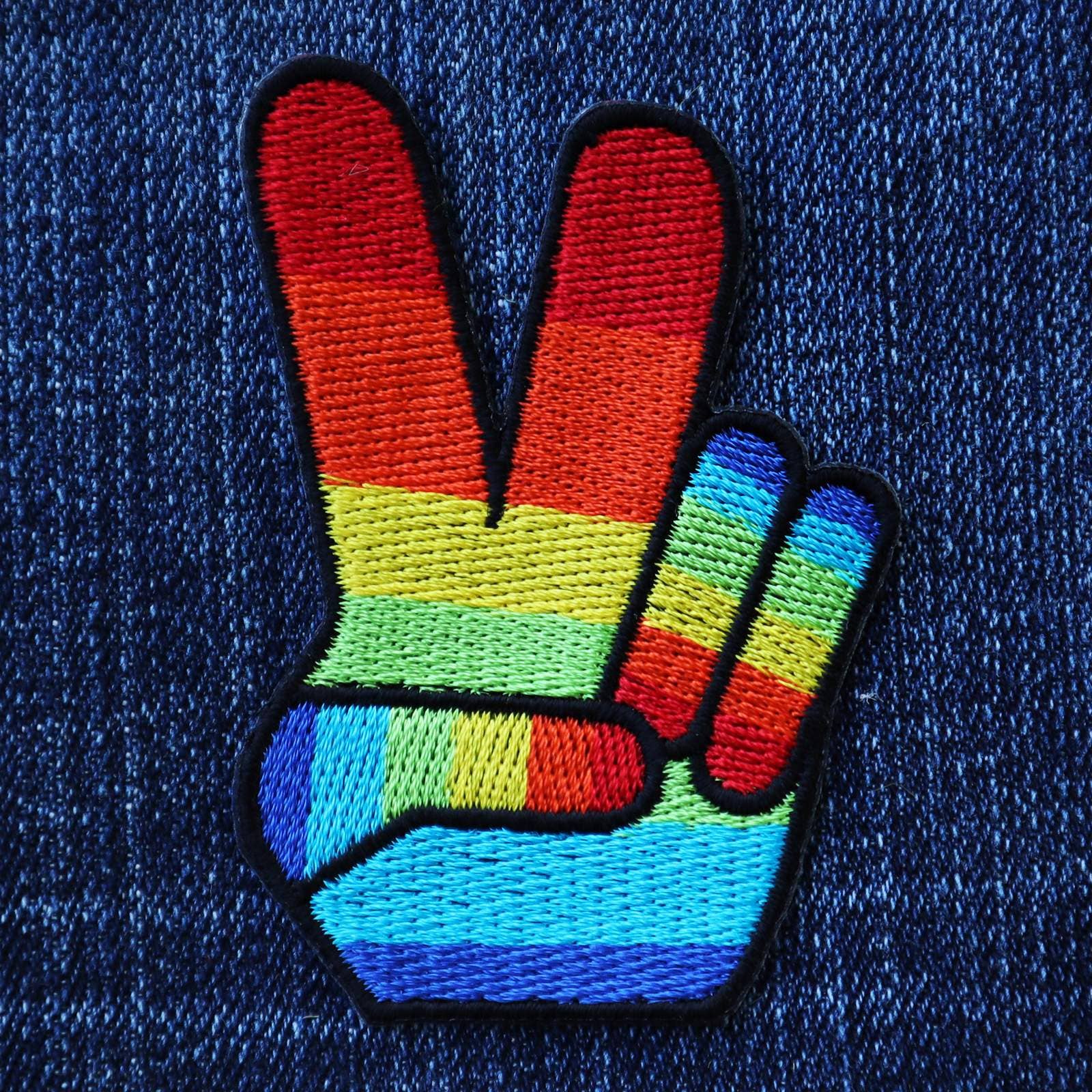 Kangasmerkki sateenkaari peace I haalarimerkki silitettävä - Lempi Lifestyle