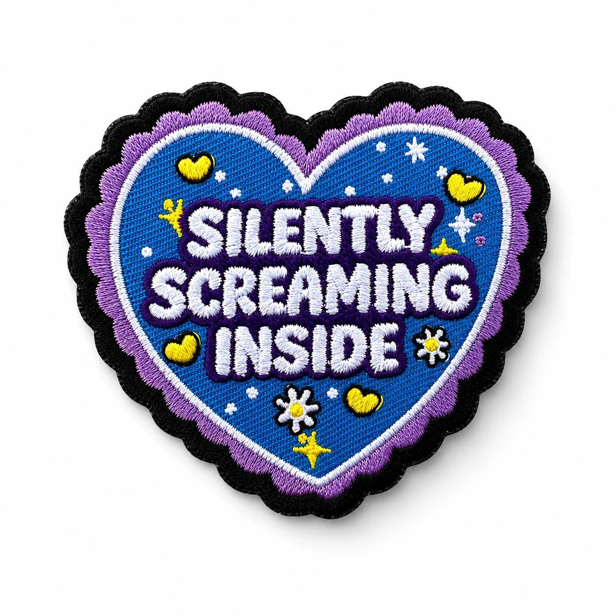 Kangasmerkki - Silently screaming inside hauska haalarimerkki - Lempi Lifestyle