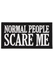 Kangasmerkki silitettäväI Normal people scare me haalarimerkki - Lempi Lifestyle