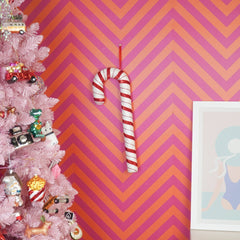 Karkkikeppi 52 cm I valkoinen punaisilla raidoilla - Lempi Lifestyle