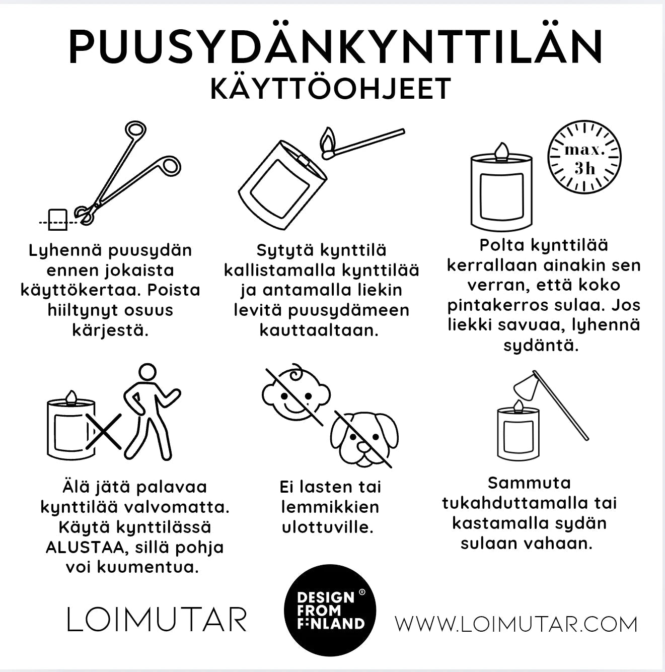 Karpalopannacotta tuoksukynttilä puusydämellä - Lempi Lifestyle