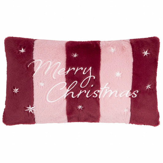 Karvatyyny Merry Christmas - viininpunainen ja pinkki 30 x 50 cm - Lempi Lifestyle