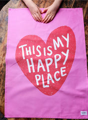 Keittiöpyyhe This is my happy place - värikäs käsipyyhe - Lempi Lifestyle