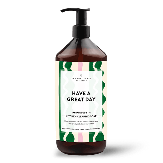 Keittiösaippua 1000ml Have A Great Day, vegaaninen tiskiaine - Lempi Lifestyle
