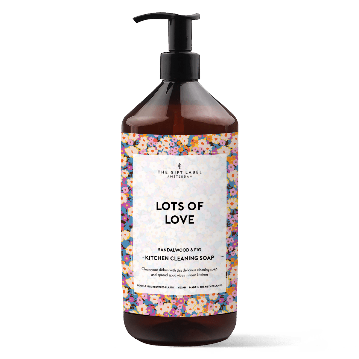 Keittiösaippua The Gift Label I Lots of love - vegaaninen tiskiaine 1000ml - Lempi Lifestyle