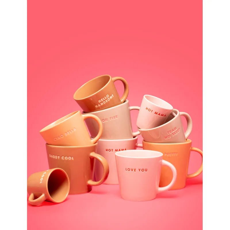 Keraaminen kuppi HOT MAMA I vaaleanpunainen 350 ml - Lempi Lifestyle