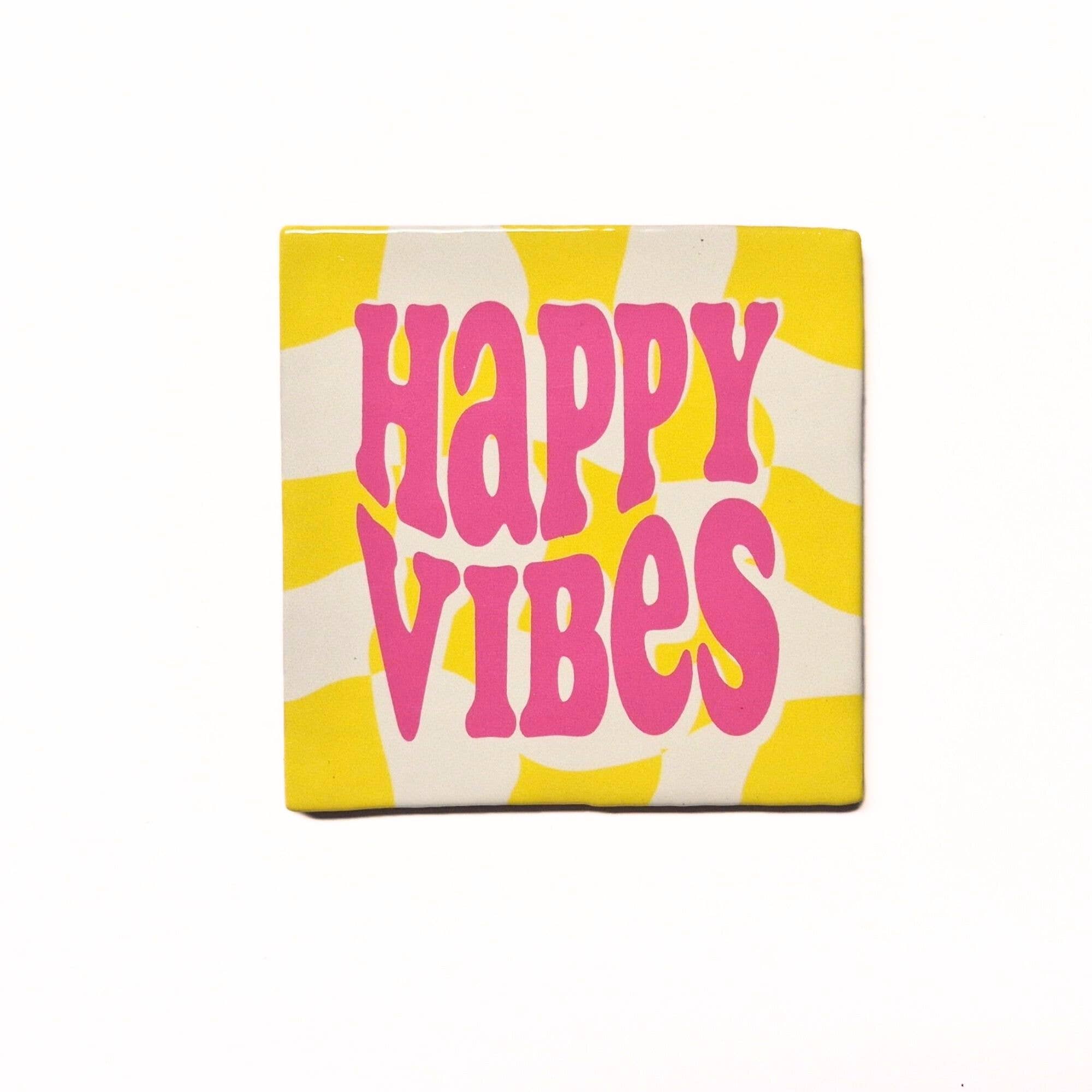 Keraamiset koristelaatat - happy vibes - Lempi Lifestyle