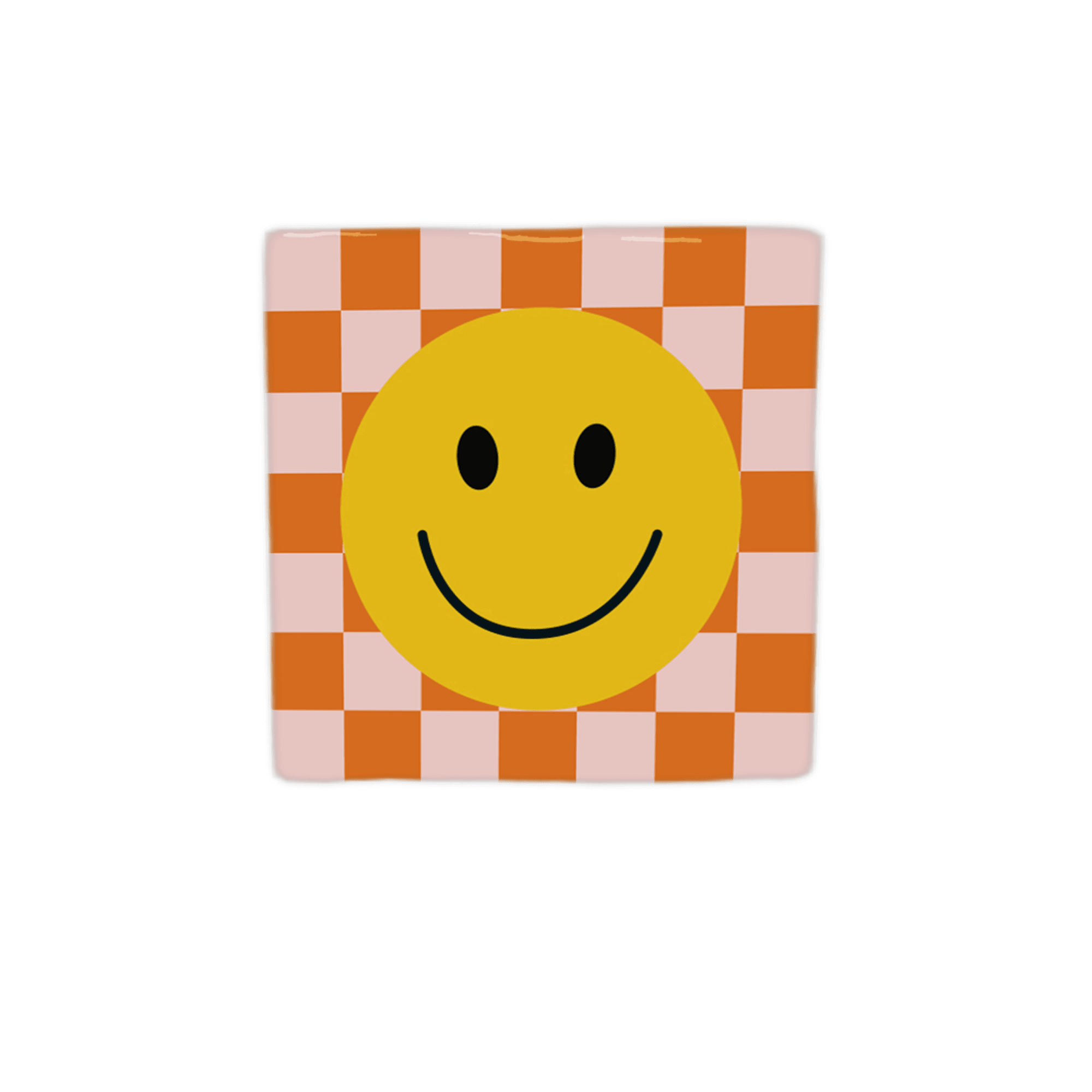 Keraamiset koristelaatat - smiley hymynaama ruudukolla - Lempi Lifestyle